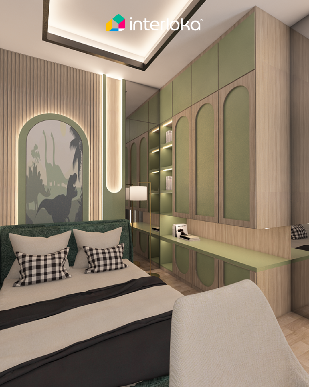 Kamar Modern Bernuansa Hijau: Perpaduan Tenang antara Alam dan Fungsionalitas