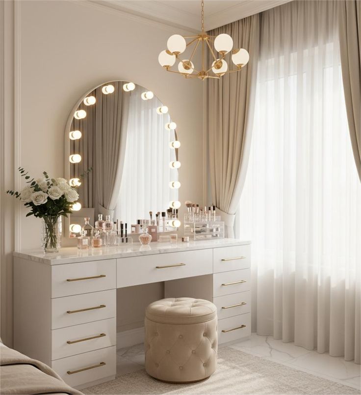 9 Ide Desain Meja Rias Cantik untuk Tampilan Kamar Lebih Menawan