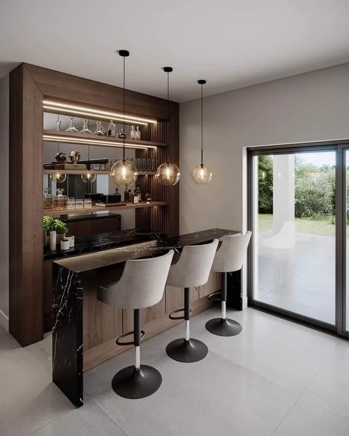 7 Desain Mini Bar yang Menyatu dengan Pantry agar Rumah Lebih Fungsional