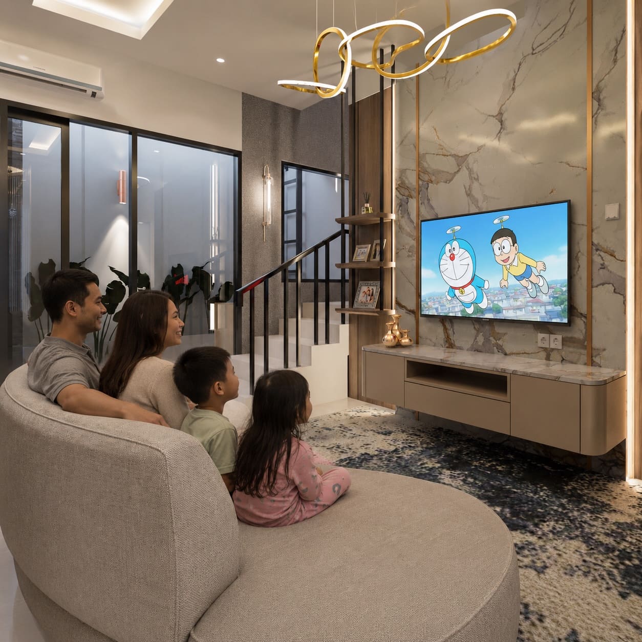 7 Backdrop TV Custom: Solusi Desain Ruang Tamu yang Estetik dan Fungsional